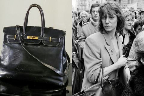 Jane Birkin mit ihrer Tasche