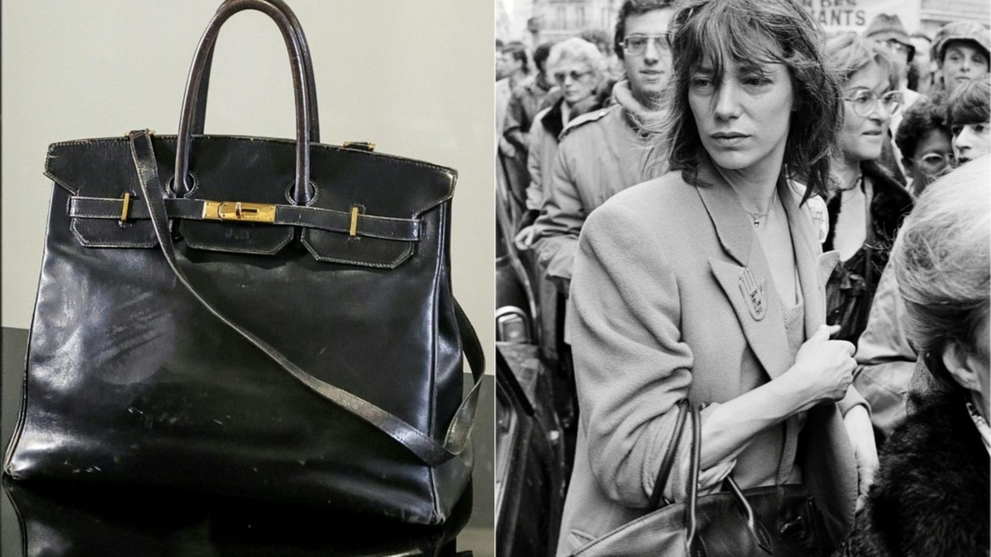Jane Birkin mit ihrer Tasche