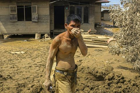 Flutgebiet auf Sumatra