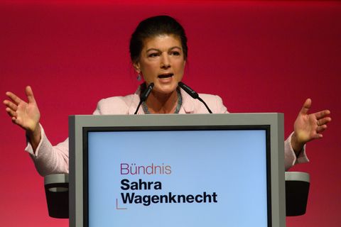Wagenknecht sprach beim Parteitag fast eine Stunde - auch eine Abrechnung mit der Regierung und der Opposition. Foto: Klaus-Diet