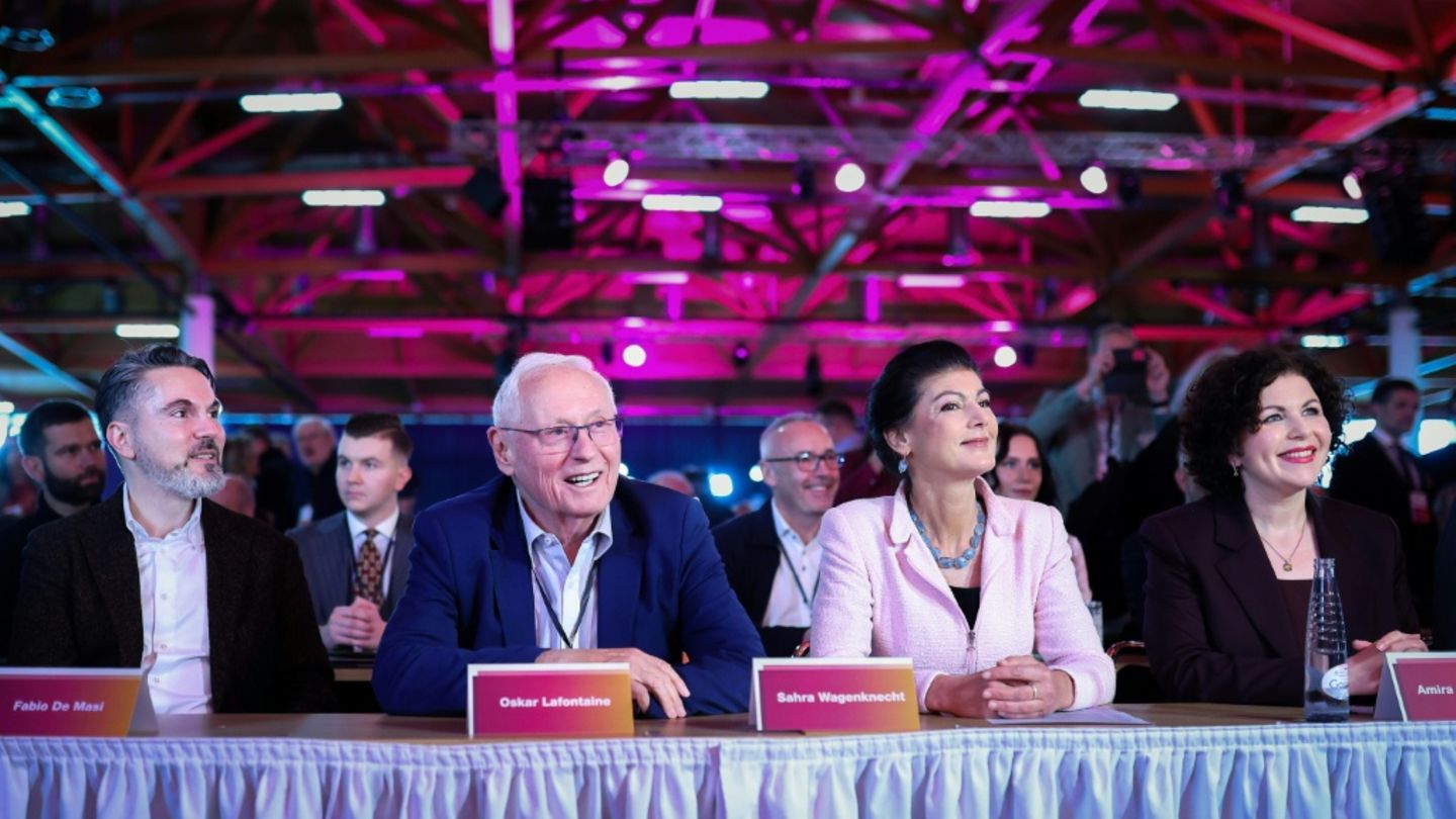 De Masi (l.), Lafontaine, Wagenknecht und Mohamed Ali