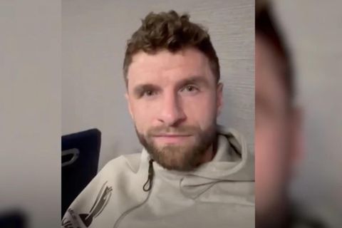 Fußballprofi Thomas Müller in einer Videobotschaft auf Instagram