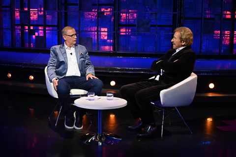 Thomas Gottschalk (r.) und Günther Jauch (l.) bei einem Interview in "Denn sie wissen nicht, was passiert"