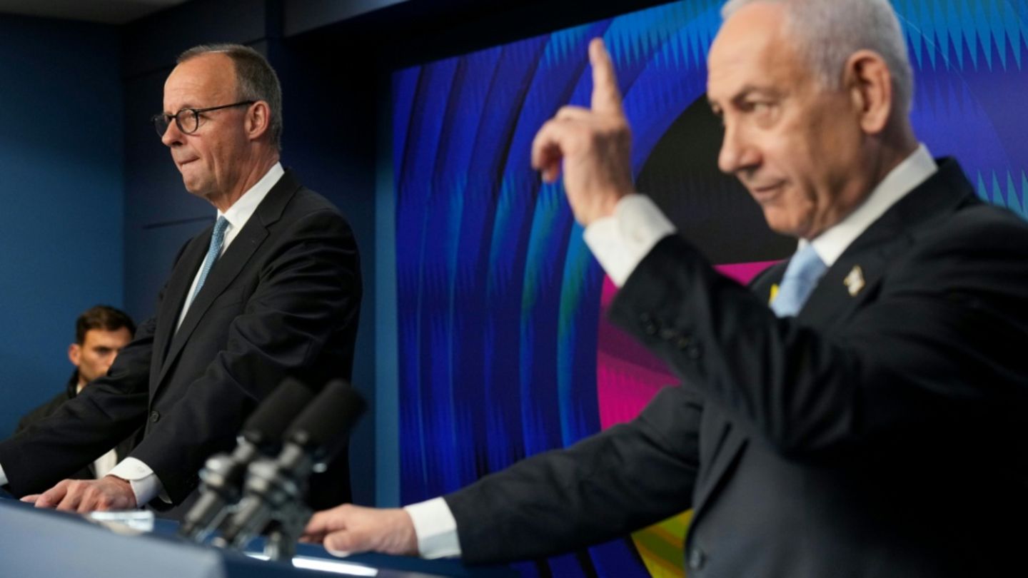 Merz und Netanjahu bei Pressekonferenz