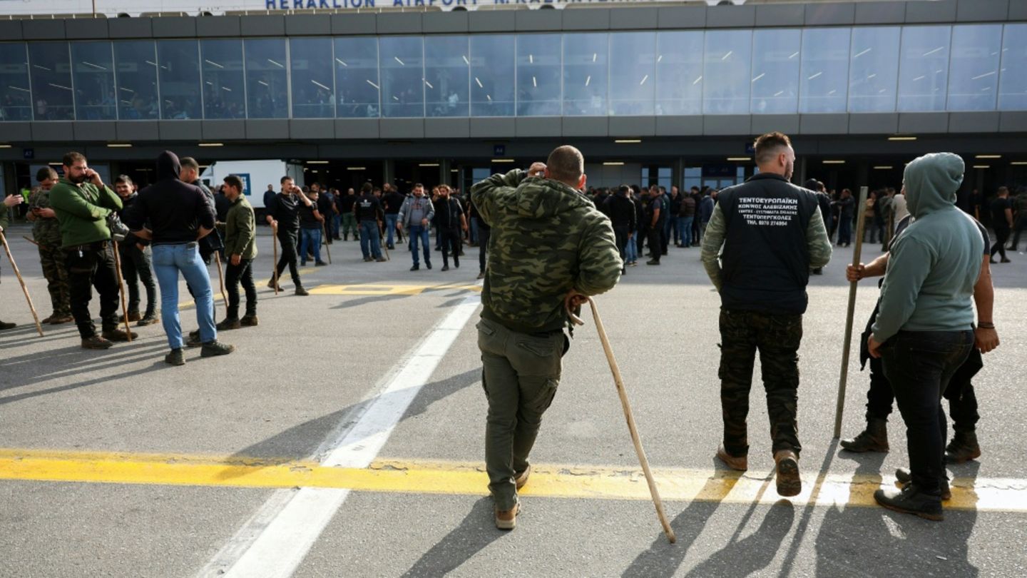 Landwirte am Flughafen Heraklion