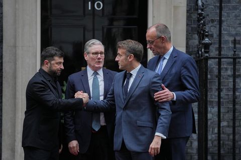 Selenskyj, Starmer, Macron und Merz beim Ukraine-Gipfel in London