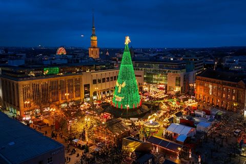 Blick auf den Weihnachtsmarkt in Dortmund 2025