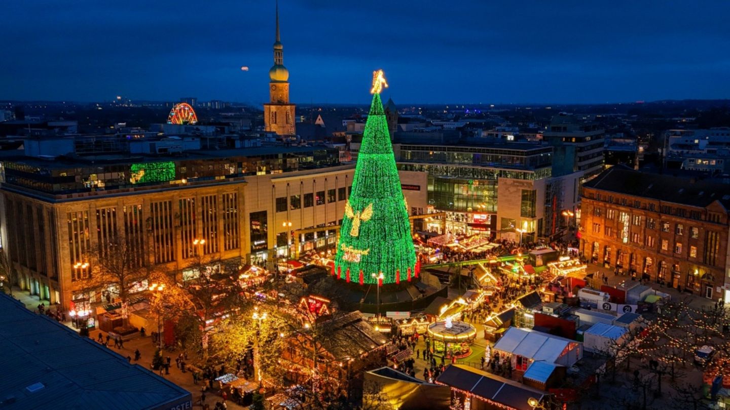 Blick auf den Weihnachtsmarkt in Dortmund 2025