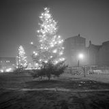 Ein Jahr später leuchten erneut Weihnachstbäume in der Nähe des Checkpoints Charlie gen Osten