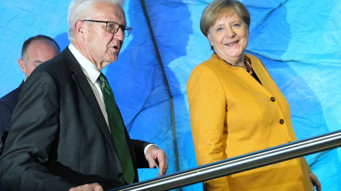 Angela Merkel und Winfried Kretschmann 2019