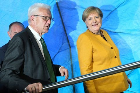 Angela Merkel und Winfried Kretschmann 2019