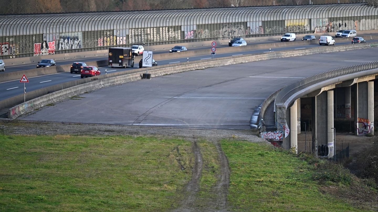 So sieht es an der A661 heute aus. Foto: Michael Brandt/dpa