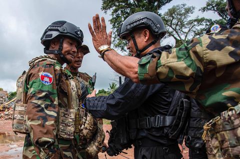 Soldaten aus Kambodscha und Thailand