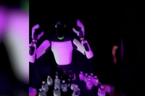 Tesla-Roboter kippt nach auffälliger Bewegung einfach um