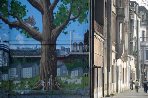 Häuserzeile in Duisburg