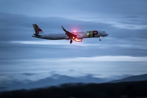 TAP-Maschine im Landeanflug