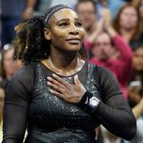 Tennis-Star Serena Williams nach einem Match bei der Siegerehrung