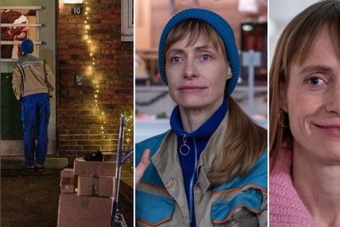 Katharina Marie Schubert als Paketbotin Dörte in der rührenden TV-Komödie "Prange - Man ist ja Nachbar".