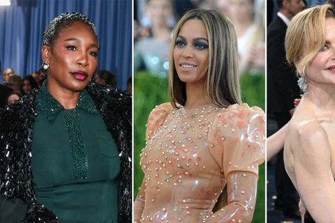 Venus Williams (l.) und Nicole Kidman (r.) waren 2025 bei der Met Gala zu Gast, Beyoncés (M.) letzter Auftritt liegt bereits f