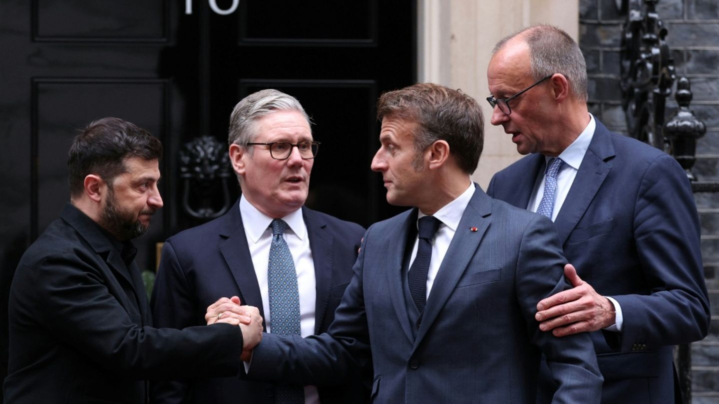 Selenskyj, Starmer, Macron und Merz (v.l.nr.) in London