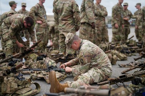Trumps Soldaten bei den Vorbereitungen einer Militärparade im Juni 2025