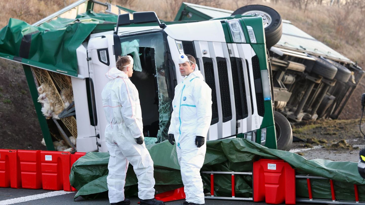 Wieso der Fahrer die Kontrolle verlor und mit seinem Fahrzeug umkippte, ist bislang noch unklar. Foto: Matthias Bein/dpa