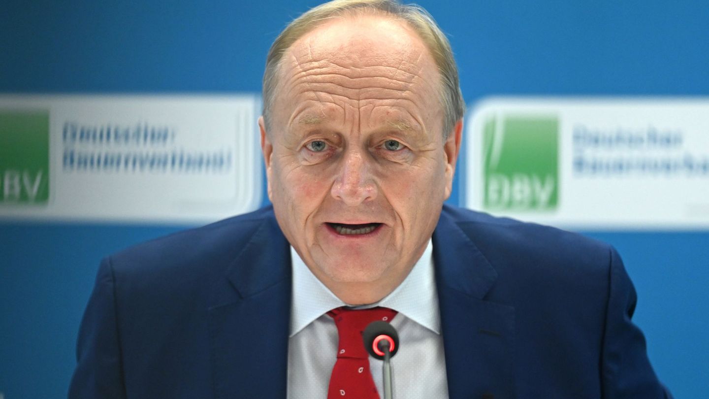 Bauernpräsident Joachim Rukwied sagte in Berlin: "Der Motor stottert weiter." Foto: Elisa Schu/dpa