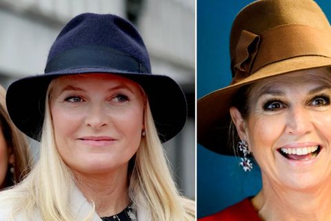 Kronprinzessin Mette-Marit (l.) und Königin Máxima setzen diesen Winter auf Hut.