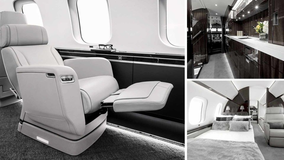 Luxus in der Kabine einer Bombardier Global 8000