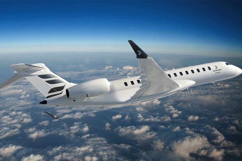 Bombardier Global 8000 Jet im Flug