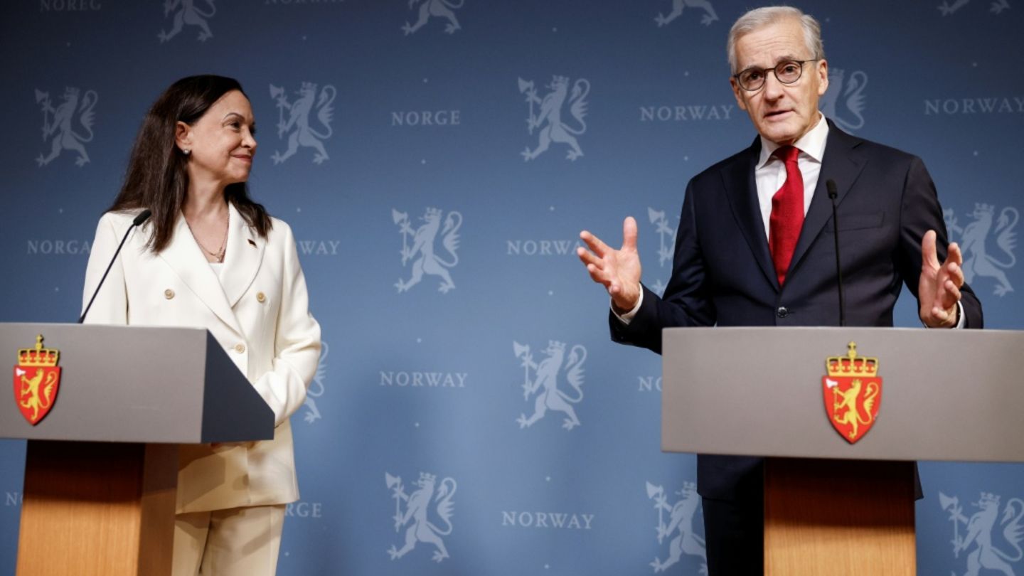 Machado und Norwegens Regierungschef Jonas Gahr Störe