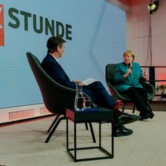 Angela Merkel bei der STERN STUNDE mit Gregor Peter Schmitz