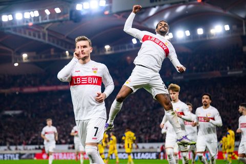 Das L zum Jubel war ein Gruß an seine Frau. Foto: Tom Weller/dpa