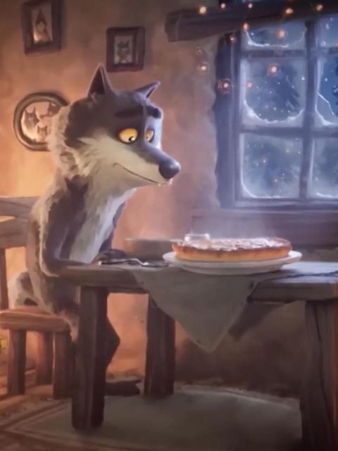 Einsamer Wolf am Weihnachtsabend