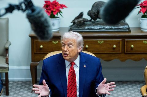 Donald Trump im Roosevelt Room des Weißen Hauses