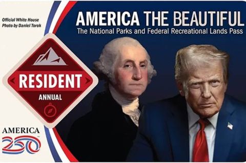 Donald Trump und George Washington auf Jahrespass