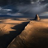 Sonnenbeschienene Felsen in New Mexico, USA