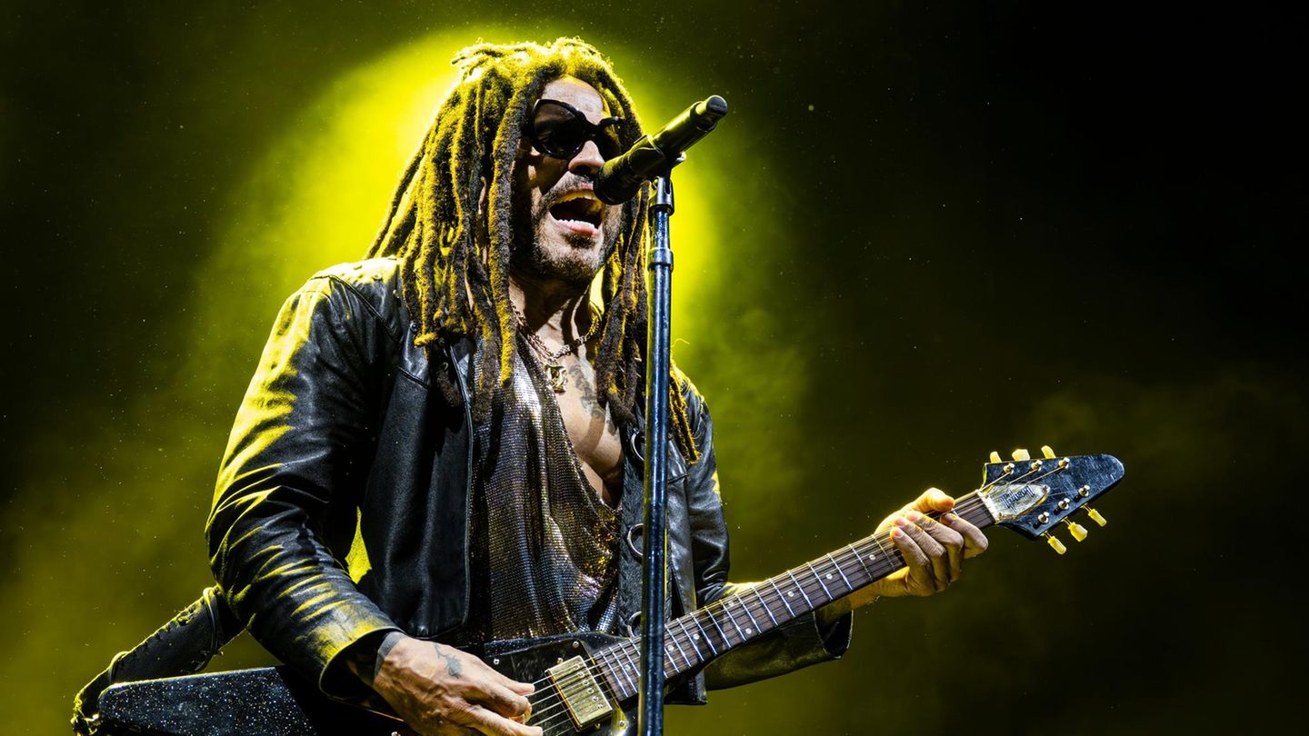 Musiker und Künstler Lenny Kravitz bei einem Auftritt in Kopenhagen