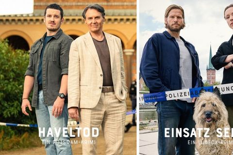 Wolfgang Bahro (2.v.l.) und Sebastian Ströbel (r.) ermitteln am "Tödlichen Dienst-Tag" - mit Unterstützung von Felix Kreutzer