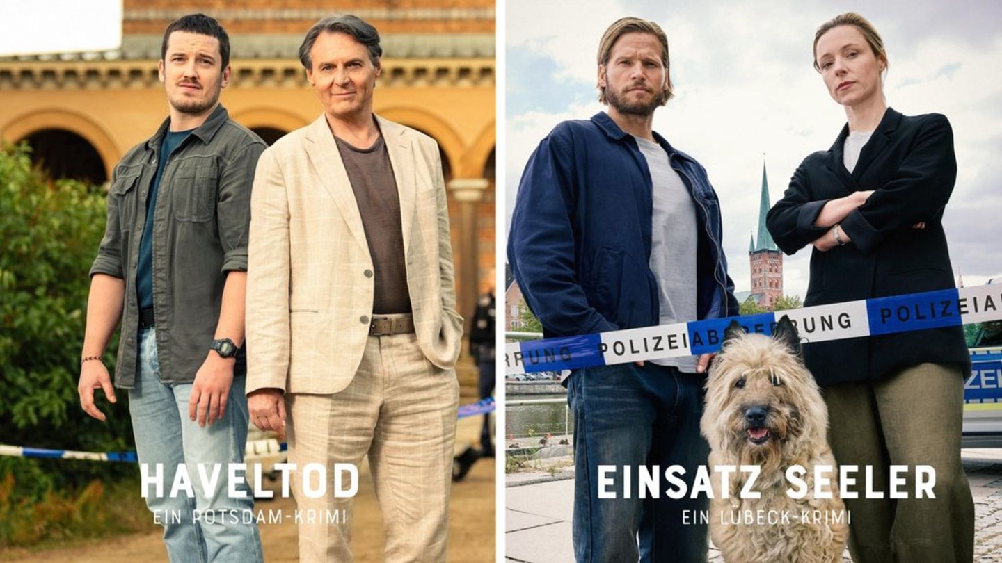 Wolfgang Bahro (2.v.l.) und Sebastian Ströbel (r.) ermitteln am "Tödlichen Dienst-Tag" - mit Unterstützung von Felix Kreutzer