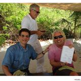 Jeffrey Epstein (Hintergrund) gemeinsam mit dem Unternehmer Richard Branson, Mitgründer des Mischkonzerns "Virgin Group"