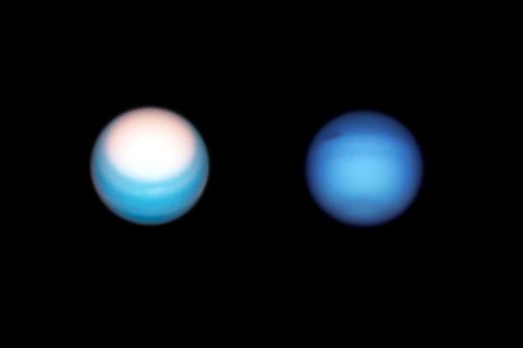 Neue Untersuchungen legen nahe, dass Uranus und Neptun eher felsig statt eisig sein könnten Foto: A. Simon; M. H. Wong; OPAL tea