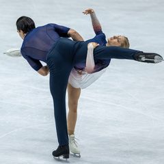 Minerva Hase und Nikita Volodin holten sich den dritten deutschen Meistertitel in Folge. (Archivbild) Foto: Peter Kneffel/dpa