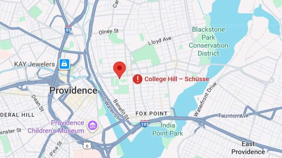 Stadtplan von Providence mit der Brown University auf Google Maps