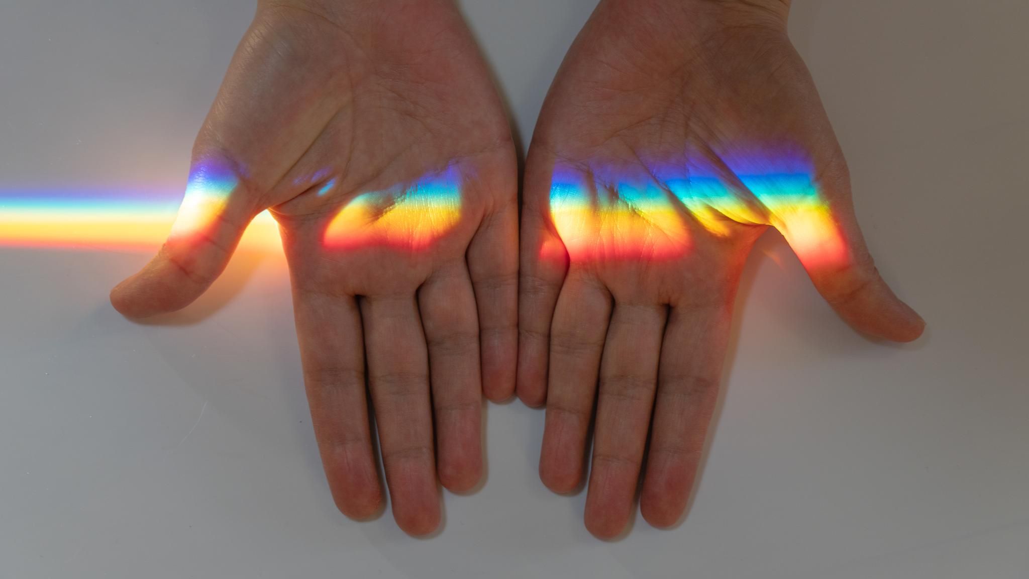 Spiegelbildliches Leben – Analogie: Die zwei Hände einer Person nebeneinander