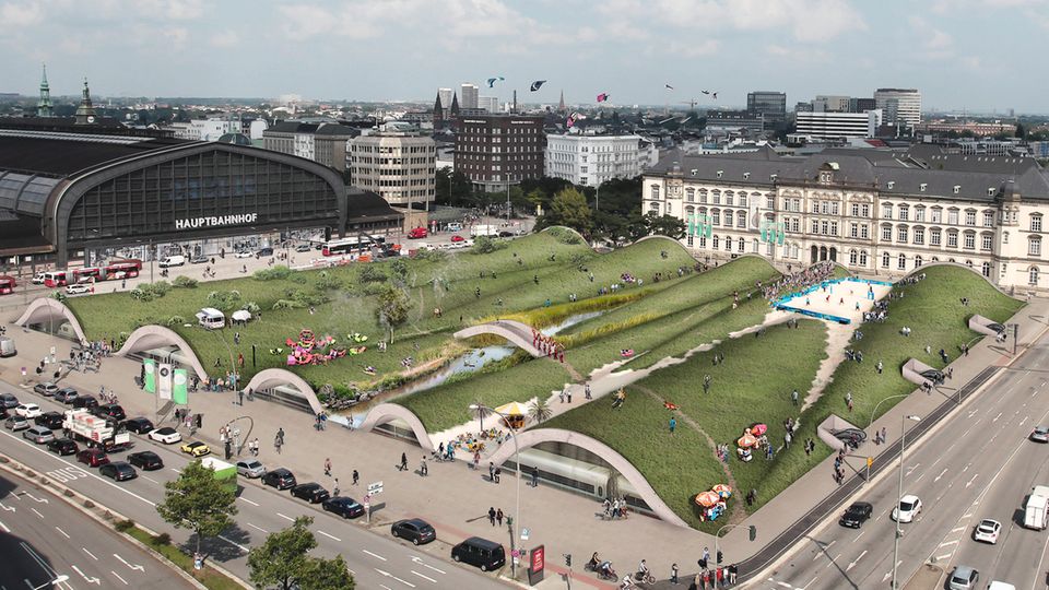 Gleisüberdachung am Hamburger Hauptbahnhof