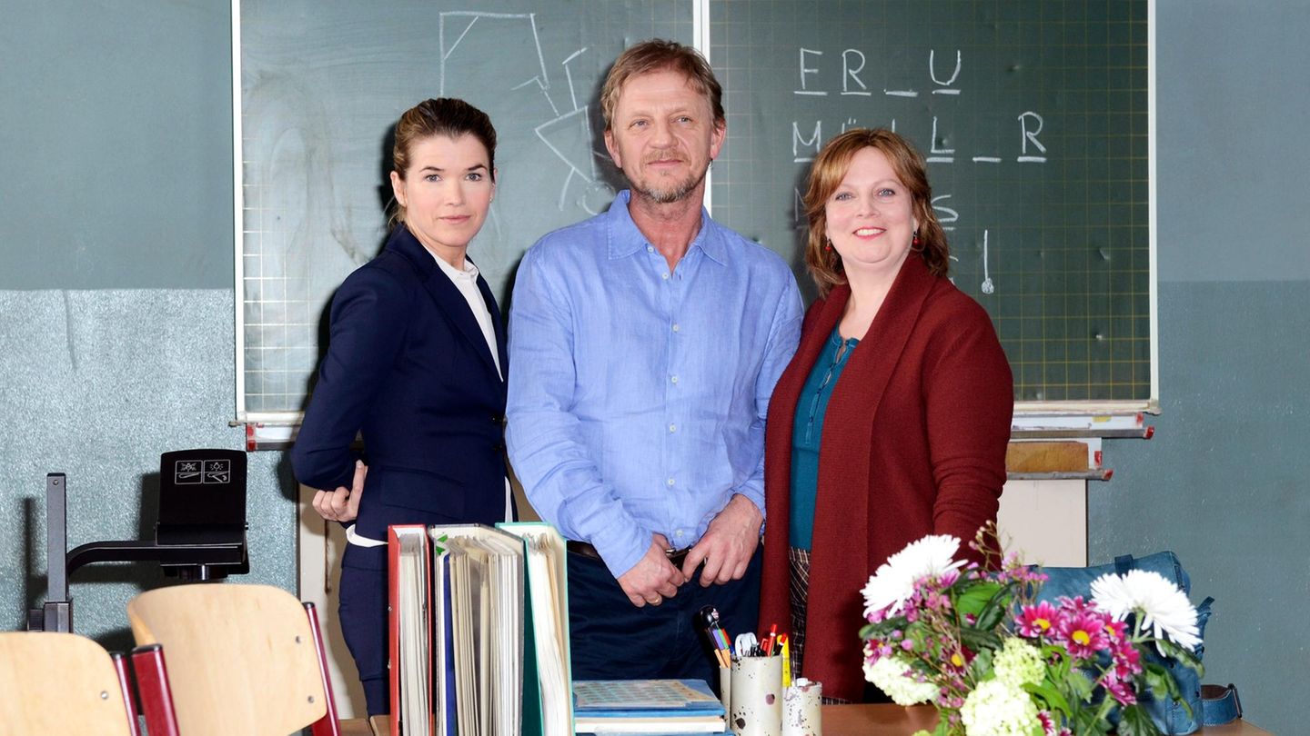 Anke Engelke mit Regisseur Sönke Wortmann beim Dreh von "Frau Müller