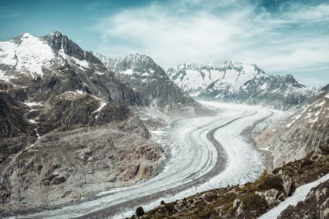 Aufnahme vom Aletschgletscher in den Alpen
