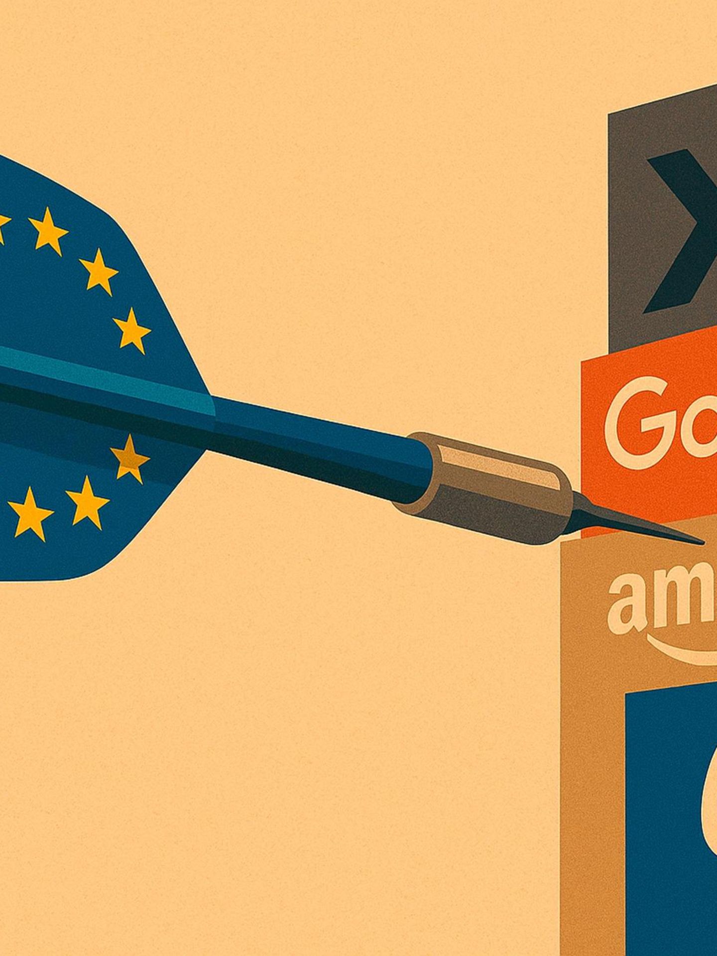 Illustration: Europa und Google, Amazon, Meta