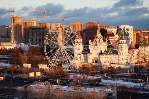 Moskau aus der Vogelperspektive im Winter